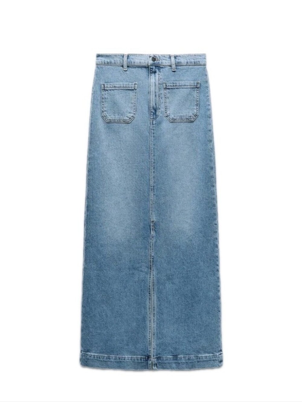 ZARA SIZE SMALL DENIM FRONT SLIT LONG STRAIGHT SKIRT Z1975